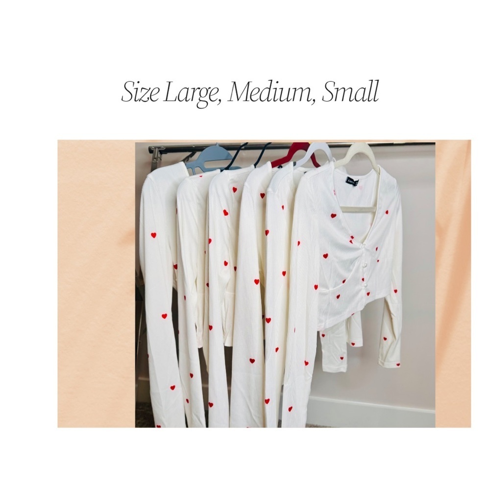 White Heart Print Crop Top - Picture 12 of 12